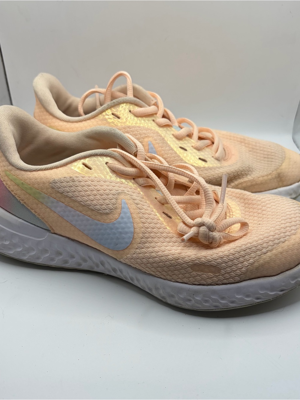 Nike Women's Peach/White Athletic Running Shoes